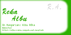 reka albu business card